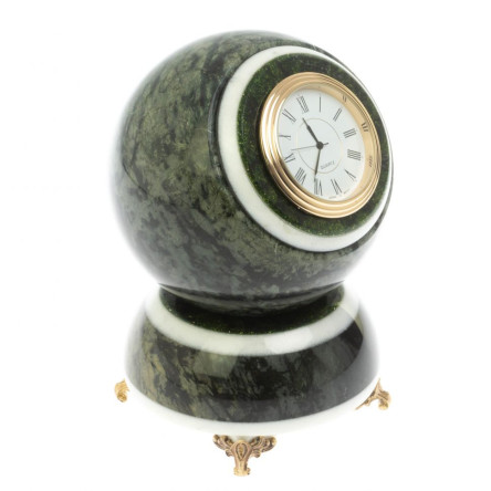 Часы шар "Антистресс" темный змеевик 11 см