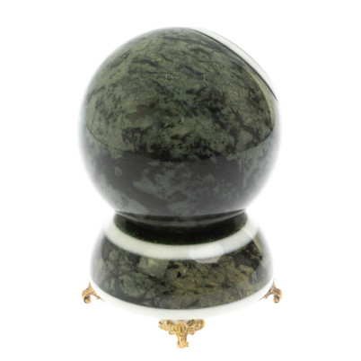 Часы шар &quot;Антистресс&quot; темный змеевик 11 см