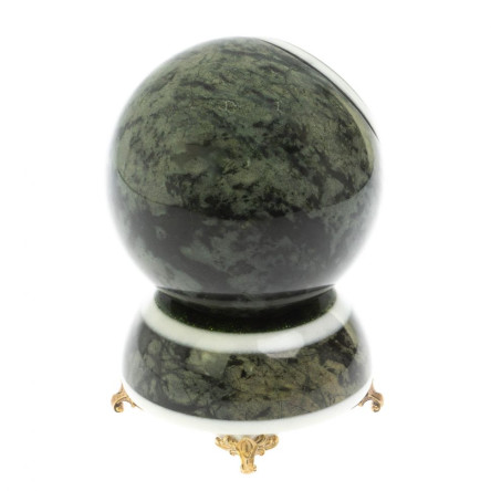 Часы шар "Антистресс" темный змеевик 11 см