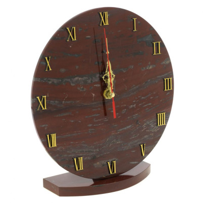 Часы настольные из яшмы 23х7х25 см