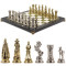 Шахматы подарочные "Средневековые рыцари" доска 44х44 см из камня мрамор и змеевик