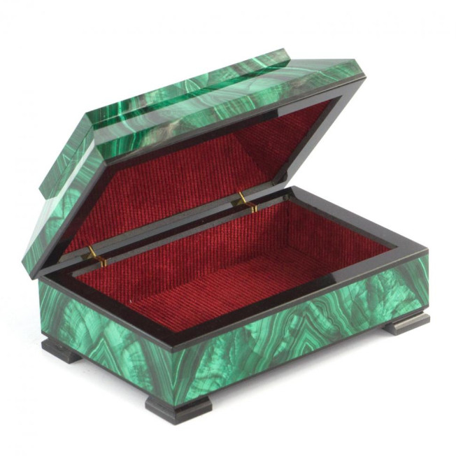 Ларец "Счастье" камень малахит 12х8х6 см