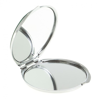 Зеркальце круглое из малахита цвет серебро