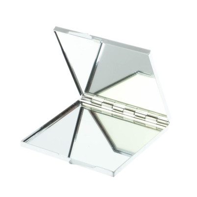 Зеркало квадратное карманное из камня нефрит цвет серебро