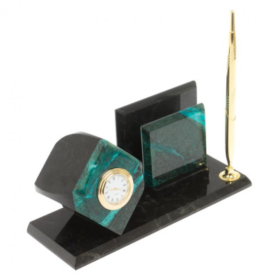 Мини-набор Куб с визитницей из из змеевика