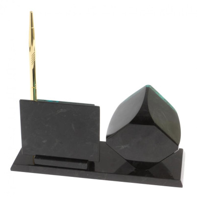 Мини-набор Куб с визитницей из из змеевика