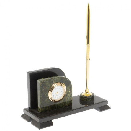 Письменный мини-набор из камня змеевик