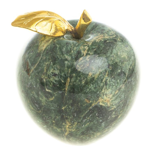 Сувенир &quot;Яблоко&quot; среднее змеевик темно-зеленый 6,5х7,5 см