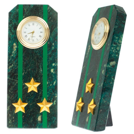 Часы-погон "Полковник прокуратуры РФ" камень змеевик