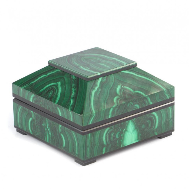 Малахитовый ларец "Квадрат" 8х8х5 см