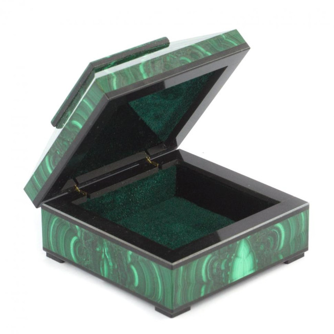 Малахитовый ларец "Квадрат" 8х8х5 см