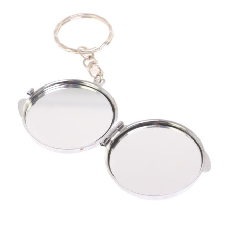 Складное зеркало брелок из малахита круглое