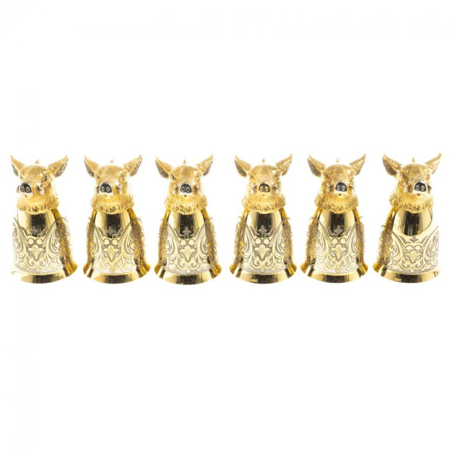 Стопки перевертыши "Кабан" набор 6 шт Златоуст