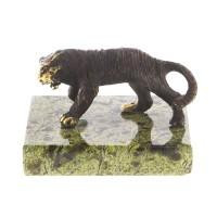 Статуэтка из бронзы фигурка &quot;Крадущийся тигр&quot; змеевик