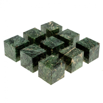 Камни для виски набор 9 кубиков темно-зеленый змеевик