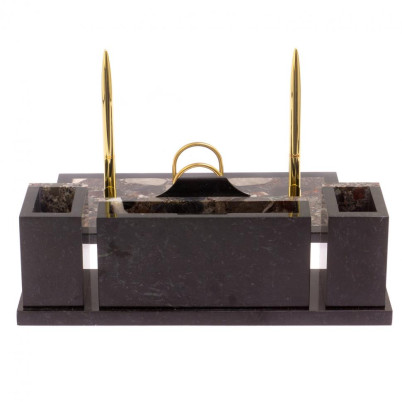 Письменный набор &quot;Щит&quot; из камня конгломерат