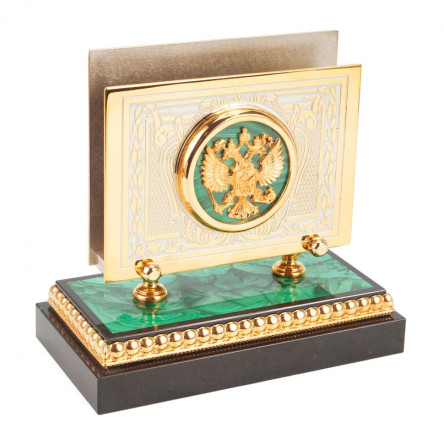 Настольный набор "Держава" камень малахит Златоуст