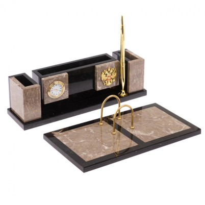 Настольный набор &quot;Люкс бежевый мрамор