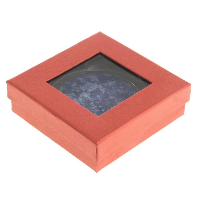 Зеркало круглое из камня лазурит цвет серебро