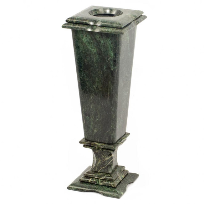 Ваза из камня змеевик большая 12х12х37 см