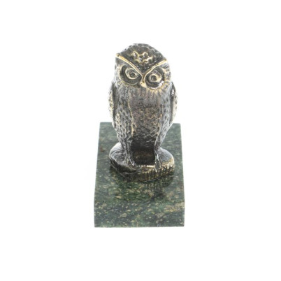 Статуэтка &quot;Филин&quot; из бронзы и змеевика