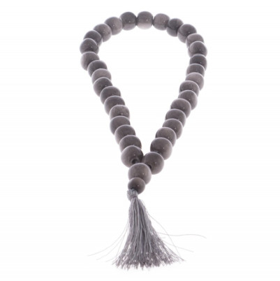 Четки из серого обсидиана 33 бусины круглые