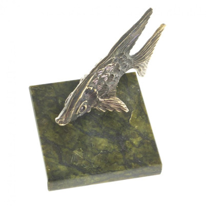 Статуэтка из бронзы &quot;Скалярия&quot; на подставке змеевик