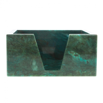 Лоток для бумаг &quot;Кубарик&quot; из темно-зеленого змеевика 11х11х5 см