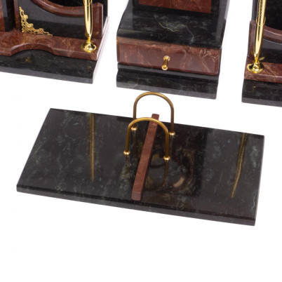 Настольный прибор &quot;Горный орел&quot; камень лемезит змеевик