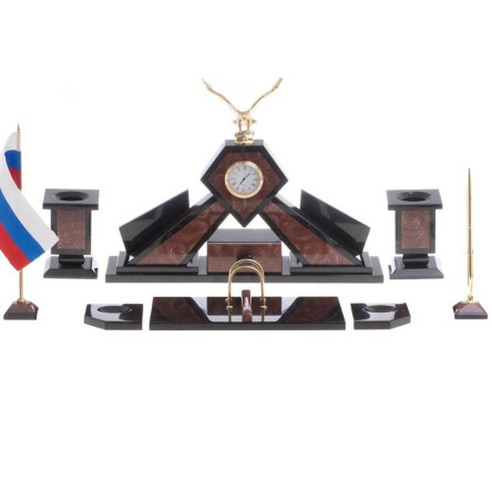 Письменный набор "Орел" камень лемезит