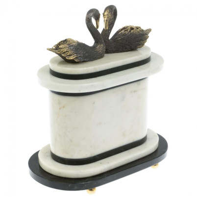 Часы &quot;Пара лебедей&quot; мрамор бронза