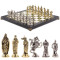Шахматы подарочные "Рыцари крестоносцы" доска 44х44 см камень мрамор змеевик