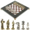 Шахматы "Дон Кихот" доска 28х28 см из камня лемезит мрамор фигуры металлические