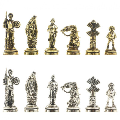 Шахматы &quot;Дон Кихот&quot; доска 28х28 см из камня лемезит мрамор фигуры металлические