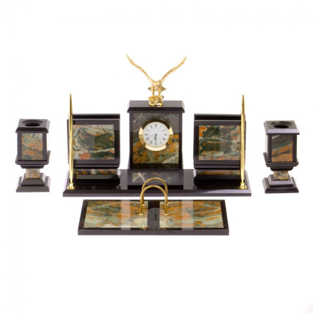 Письменный прибор "Орел" камень офиокальцит