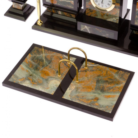 Письменный прибор "Орел" камень офиокальцит