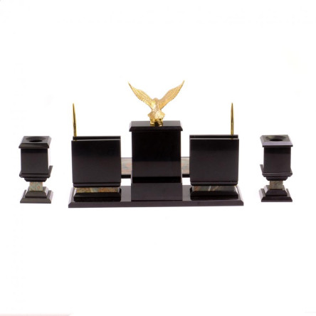 Письменный прибор "Орел" камень офиокальцит