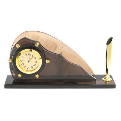 Визитница с часами &quot;Штурвал&quot; из черного обсидиана