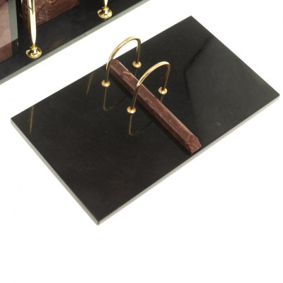 Письменный набор &quot;Канцелярский&quot; с гербом камень лемезит