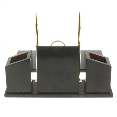 Письменный набор &quot;Канцелярский&quot; с гербом камень лемезит