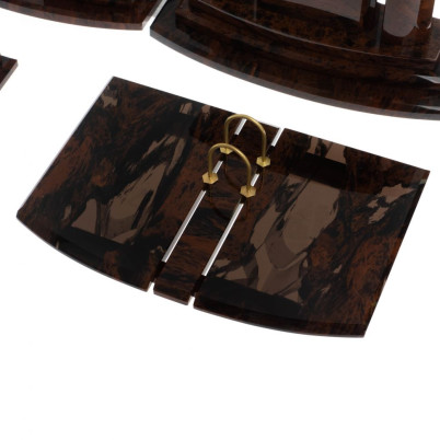 Настольный набор из коричневого обсидиана