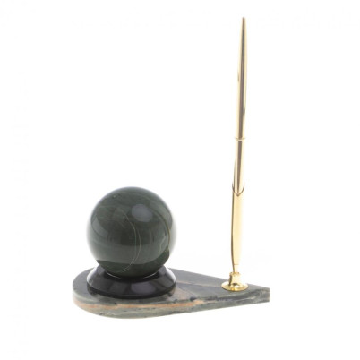 Подставка под ручку с шаром &quot;Антистресс&quot; камень офиокальцит