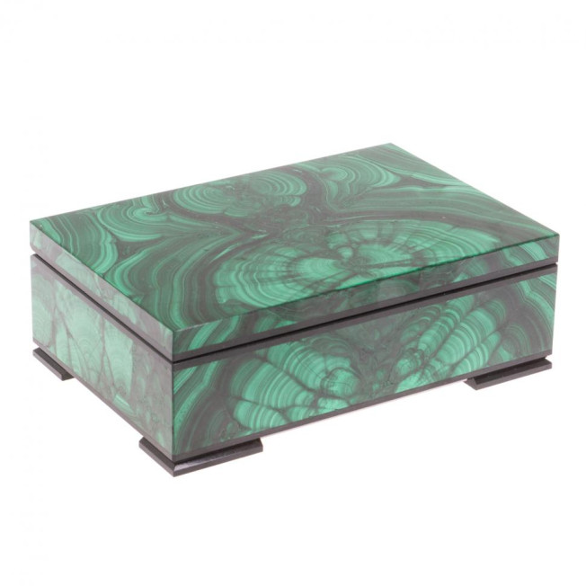 Шкатулка из малахита "Классика" 15х10х5,5 см