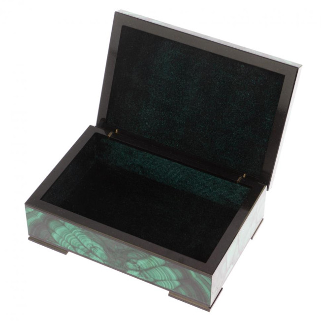 Шкатулка из малахита "Классика" 15х10х5,5 см