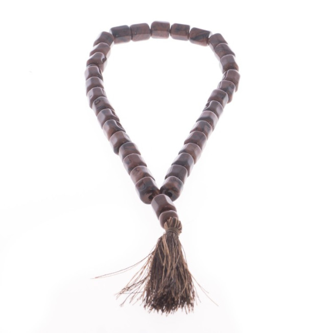 Четки из коричневого обсидиана 33 бусины цилиндр