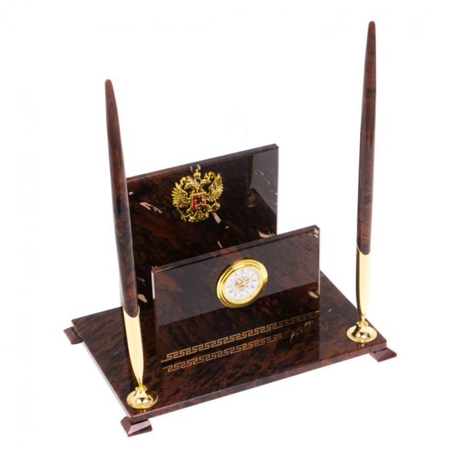 Настольный набор "Классический" из обсидиана