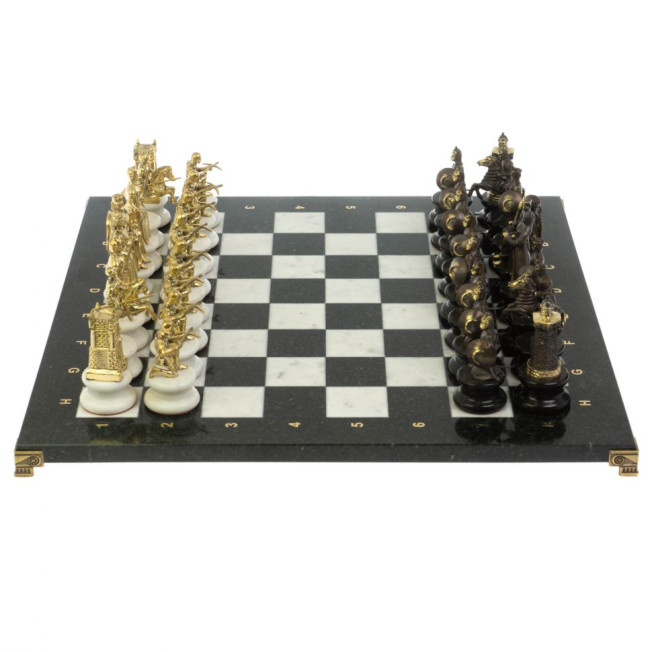Шахматы "Турецко-Европейская война" бронза мрамор 48х48 см