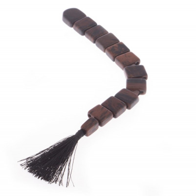 Четки из коричневого обсидиана перекидные 12 зерен