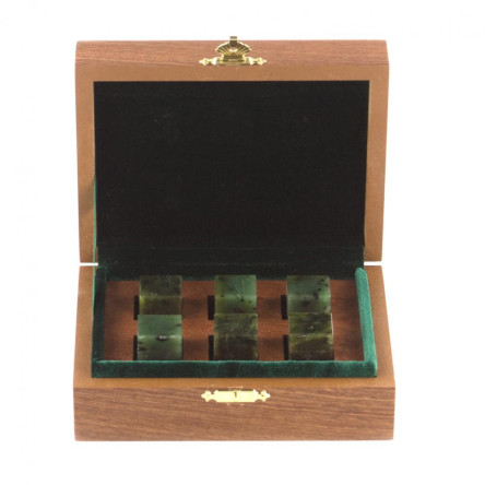 Камни для виски 6 кубиков из нефрита в подарочной упаковке