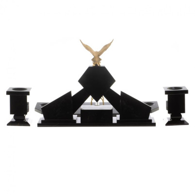 Письменный набор &quot;Орел&quot; из змеевика с бюваром и лотком для бумаг А4